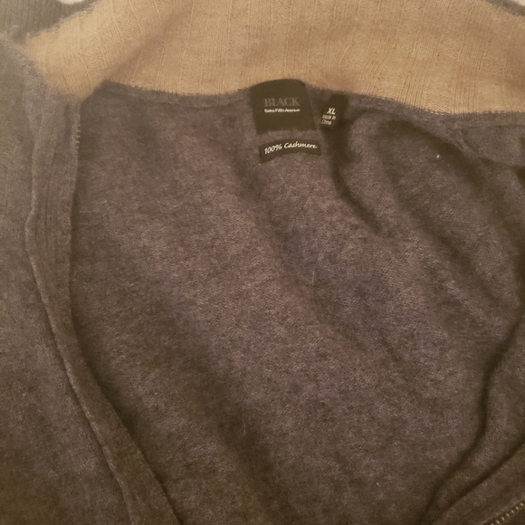 Saks Fifth Avenue Cashmere Zip Up Sweater - Picture 4 of 5